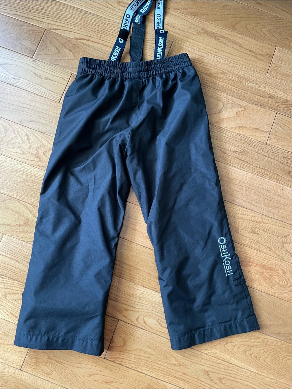 OshKosh B'gosh Black Kids splash/Snow Pants with Logo Suspenders